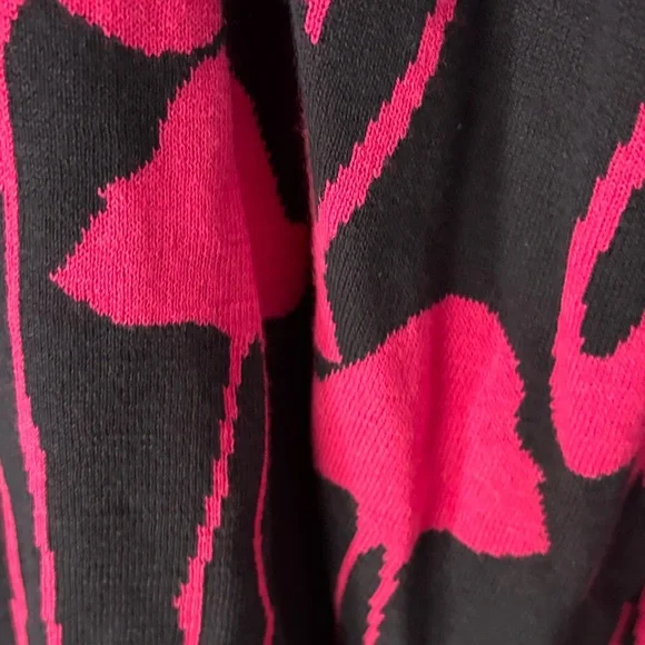 Crown & Ivy Blue and Pink Flamingo Sweater open cardigan - Picture 4 of 5